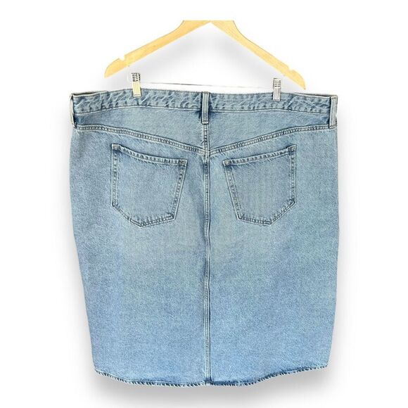 Old Navy Denim High Rise Secret Smooth Pockets Midi Skirt Plus Size 24 3XL - Picture 3 of 13